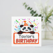 Précieux Panda Invitation Anniversaire (Debout devant)