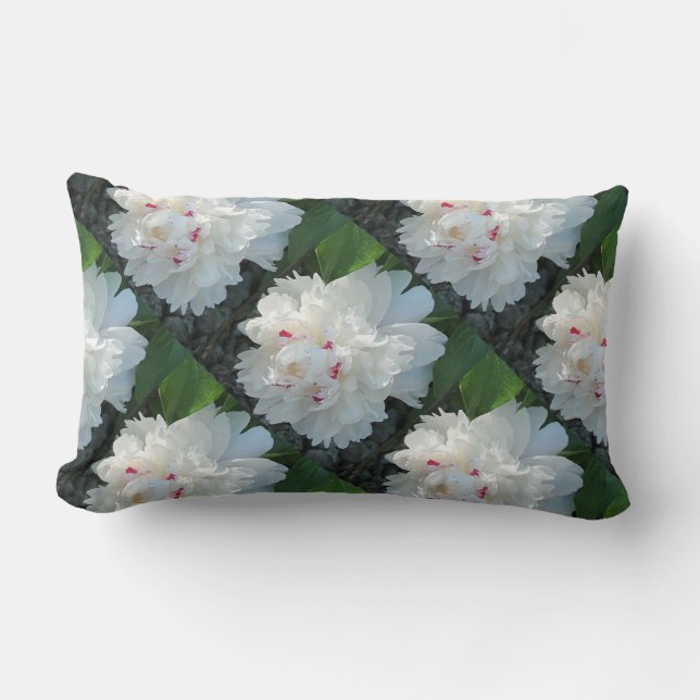 Précieux Peony Lumbar Coussin (Recto)