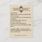 Précieux Sang Saint Gertrude Prière Cartes saintes (Dos)