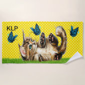 Précieux serviette de plage Kitten (Devant)