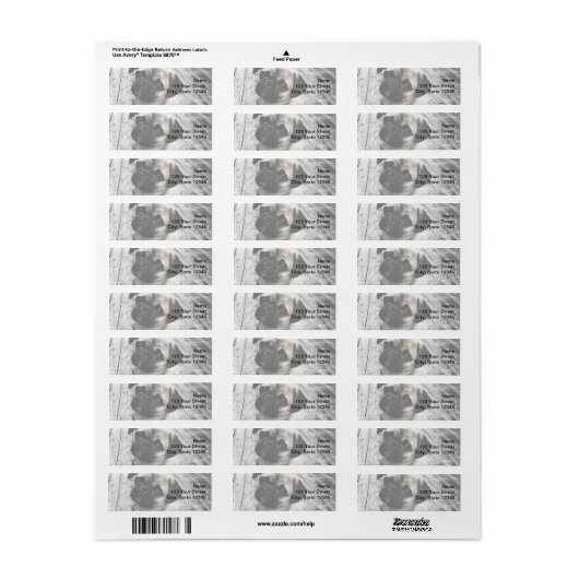Precieuze puppy in zwart-wit etiket (Full Sheet)
