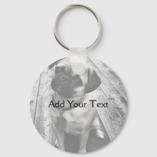 Precieuze puppy in zwart-wit sleutelhanger