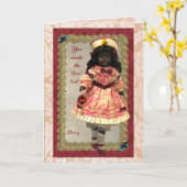 Precious African Doll Holiday Card Kaart (Gele Bloem)