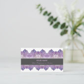 Precious amethyst gem business card visitekaartje (Staand voorkant)