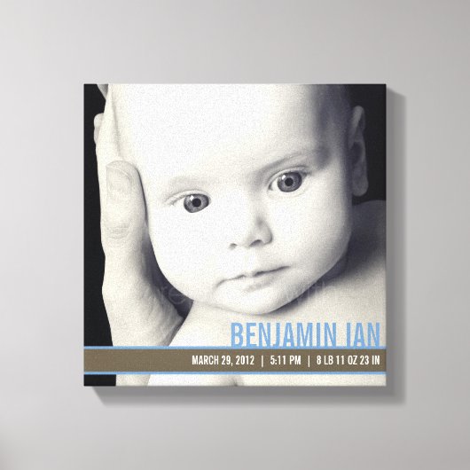 Precious Band Nursery Canvas Art - Blauw Afdruk (Voorkant)