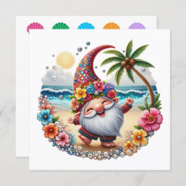 Precious Beach Gnome - thema uitnodiging