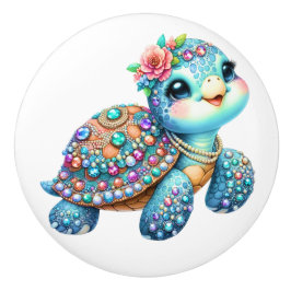 Precious Bling Baby Turtles - lees er meer over - Keramische Knop