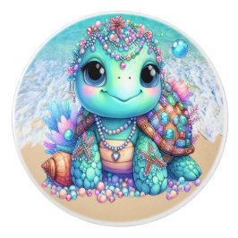 Precious Bling Baby Turtles - Meer onderweg - Keramische Knop
