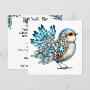 Precious Bling Vogels Thema Uitnodiging