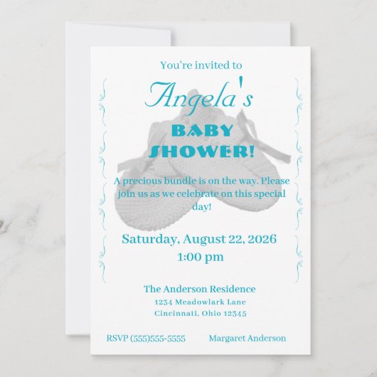 Precious Bundle Boy Baby Shower Invitation (Devant)