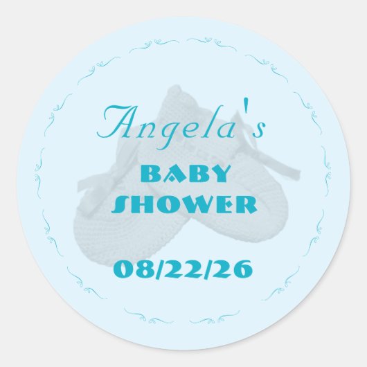 Precious Bundle Boy Baby Shower  Ronde Sticker (Voorkant)