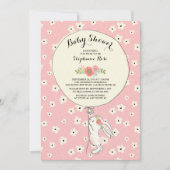 Precious Bunny Girls Baby shower Invitation (Devant)
