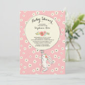 Precious Bunny Girls Baby shower Invitation (Debout devant)