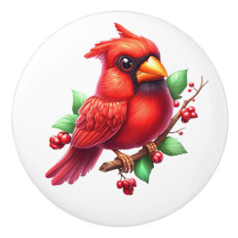 Precious Cardinal Redbird Keramische Knop