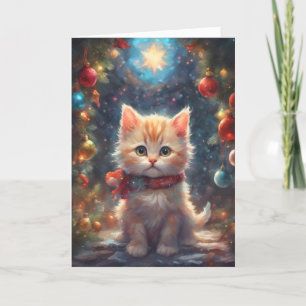 Precious Christmas Kitten Art kaart