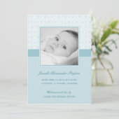 Precious Damask Baby Boy Birth Announding Aankondiging (Staand voorkant)