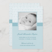 Precious Damask Baby Boy Birth Announding Aankondiging (Voorkant / Achterkant)