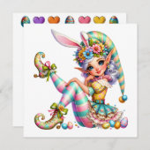 Precious Easter Elf - Elf thema uitnodiging (Voorkant / Achterkant)