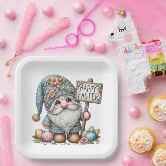 Precious Gnome Pasen Thema Uitnodiging Papieren Bordje (Feest)