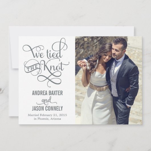 Precious Knot Wedding Announcement - White Kaart (Voorkant)