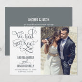 Precious Knot Wedding Announcement - White Kaart (Voorkant / Achterkant)