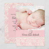 Precious Lace Religious Photo Invitation Kaart (Voorkant / Achterkant)