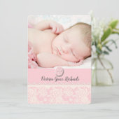 Precious Lace Religious Photo Invitation Kaart (Staand voorkant)
