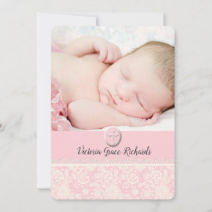 Precious Lace Religious Photo Invitation Kaart