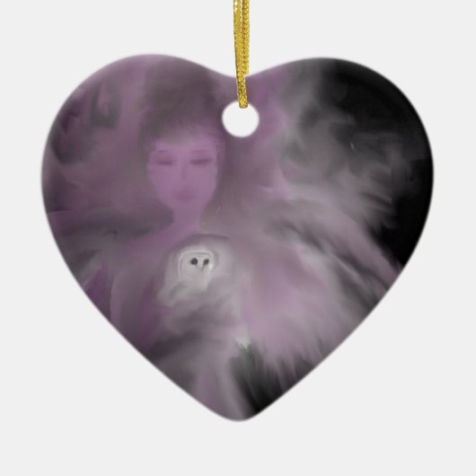 Precious Owl Angel Keramisch Ornament (Voorkant)