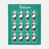 Precious Panda Flannel Blanket Fleece Deken (Voorkant)