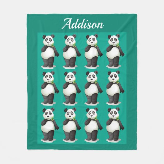 Precious Panda Flannel Blanket Fleece Deken (Voorkant)