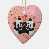 Precious Panda Hearts Keramisch Ornament (Links)
