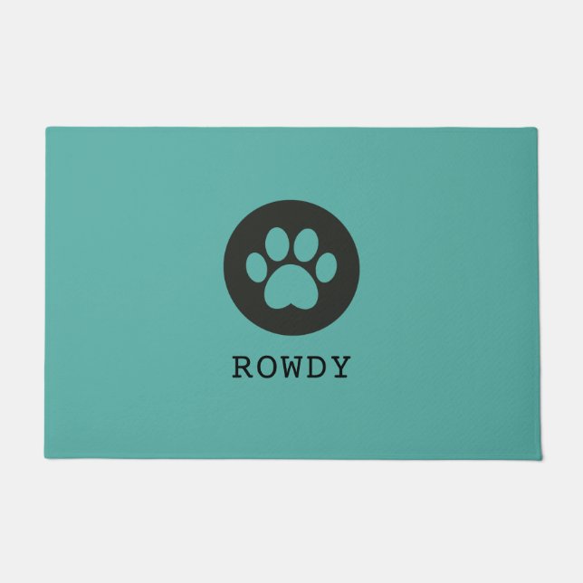 Precious Pawcels logo Aanpasbare voedselmat Deurmat (Voorkant)