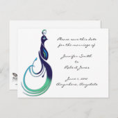 Precious Peacock Sla de datum op Aankondigingskaart (Voorkant / Achterkant)