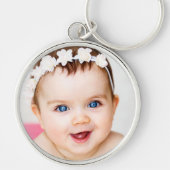 Precious Photo Memory Mother's Day Silver Round Sleutelhanger (Voorkant)
