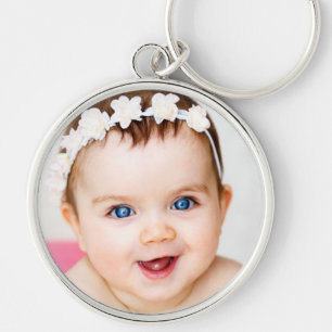 Precious Photo Memory Mother's Day Silver Round Sleutelhanger
