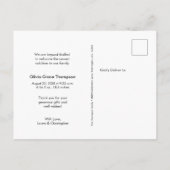 "Precious Pink: Baby Meisje Geboorte Aankondiging (Achterkant)