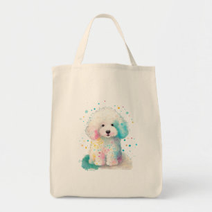 Precious Snowy Poodle Tote Bag