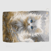 Precious White Kitten Golfhanddoek (Horizontaal)