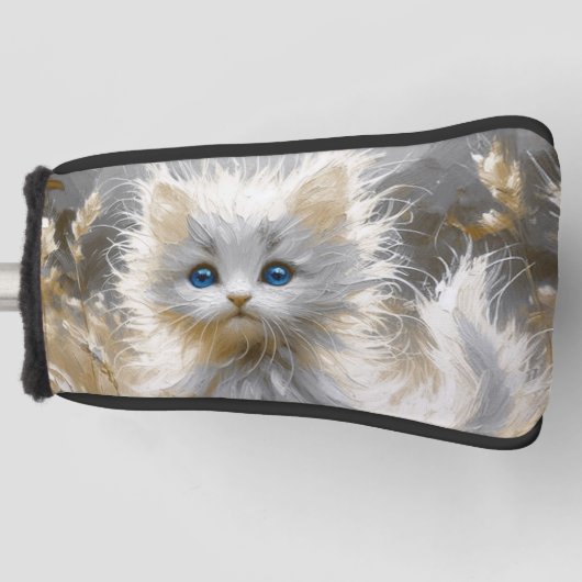 Precious White Kitten Golfheadcover (Voorkant)