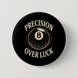 Precisie over geluk 8 Ball Biljart Retro Ronde Button 5,7 Cm