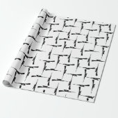Precision-navolging: jachtmotif zwart-wit P Cadeaupapier (Uitgerold)