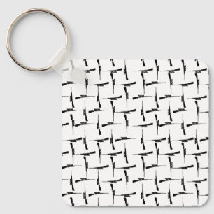 Precision-navolging: jachtmotif zwart-wit P Sleutelhanger