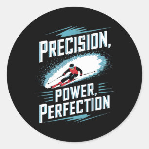 Precision Power Perfection Alpine Skiën Ronde Sticker