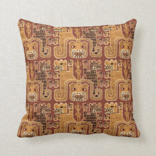 PreColumbia Peruvian Wari Jaguar Tribal Pattern Kussen