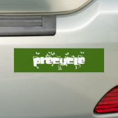 Precycle bumpersticker in witte bladlettering (Op auto)