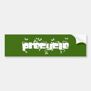 Precycle bumpersticker in witte bladlettering