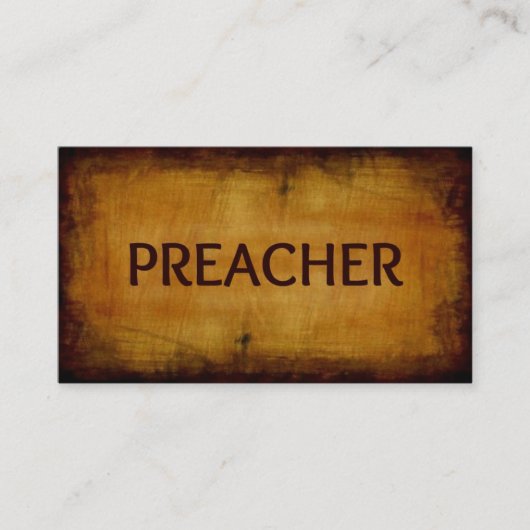 Prédicateur Antique Carte de visite de bois brossé (Devant)