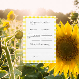 Prédictions En vichy bébé jaune II Invitation