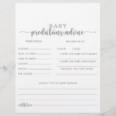 Prédictions et cartes de conseil pour bébé en arge (Devant)